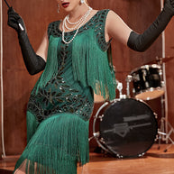 WW | Charleston Pailletten Hapsut Kleid