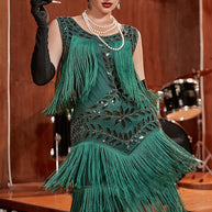 WW | Charleston Pailletten Hapsut Kleid