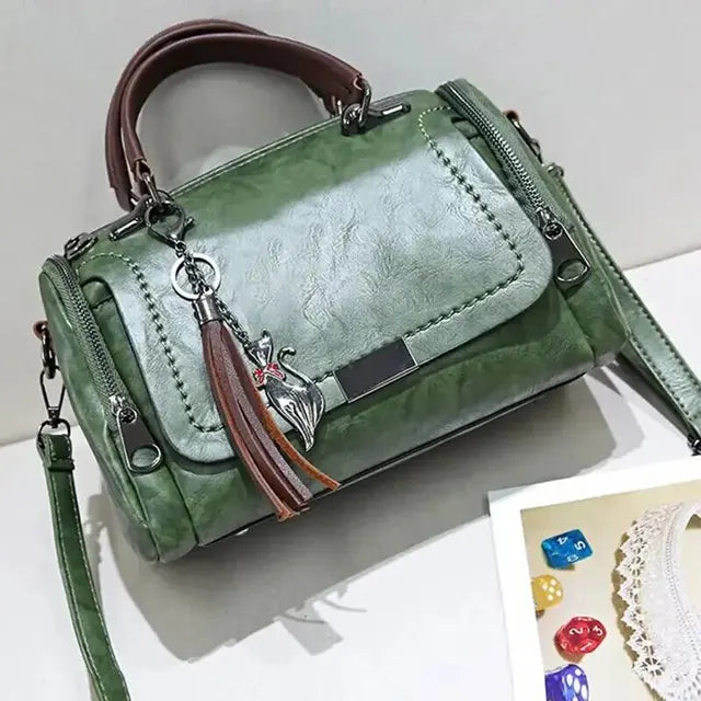 WW – Damen-Schultertasche mit Quasten-Dekor: großes Fassungsvermögen, modisches Design