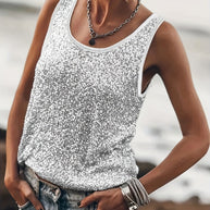 WW | Glänzendes Ärmelloses Damen Top Für Stil Und Glamour