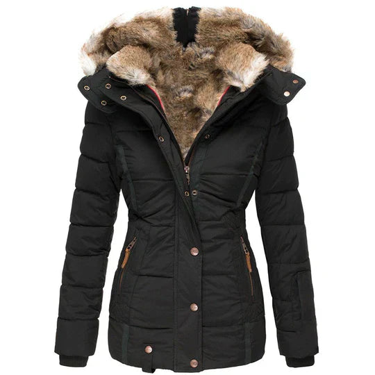 WOLFF - Warme Winterjacke mit Fellkapuze