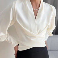 WW | Satinbluse Mit V-ausschnitt Und Puffärmeln Für Damen