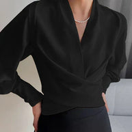 WW | Satinbluse Mit V-ausschnitt Und Puffärmeln Für Damen