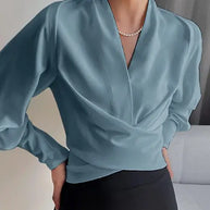 WW | Satinbluse Mit V-ausschnitt Und Puffärmeln Für Damen