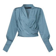WW | Satinbluse Mit V-ausschnitt Und Puffärmeln Für Damen