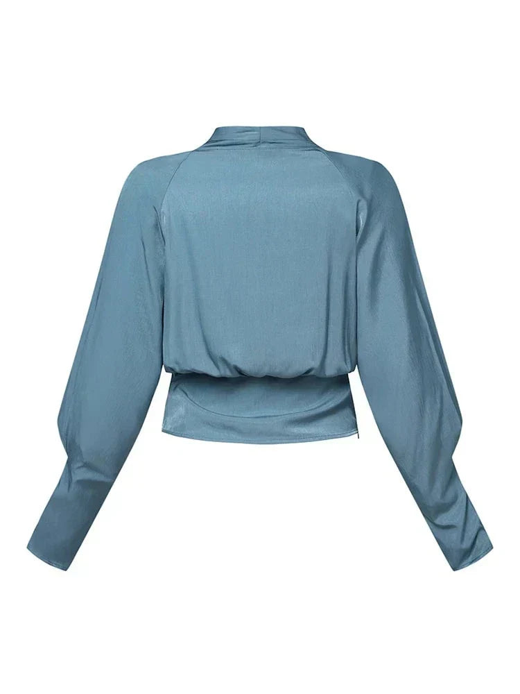 WW | Satinbluse Mit V-ausschnitt Und Puffärmeln Für Damen