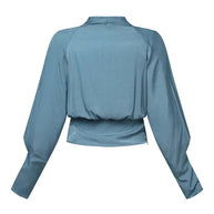 WW | Satinbluse Mit V-ausschnitt Und Puffärmeln Für Damen