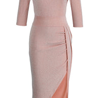 Hüfttuch mit Schlitzkragen Maxikleid