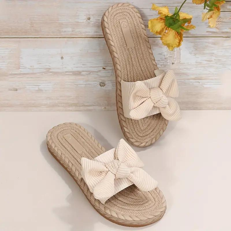 WW | Bowknot Pantoffeln Flache Slip-On Sandalen für Frauen