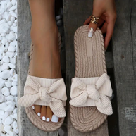WW | Bowknot Pantoffeln Flache Slip-On Sandalen für Frauen
