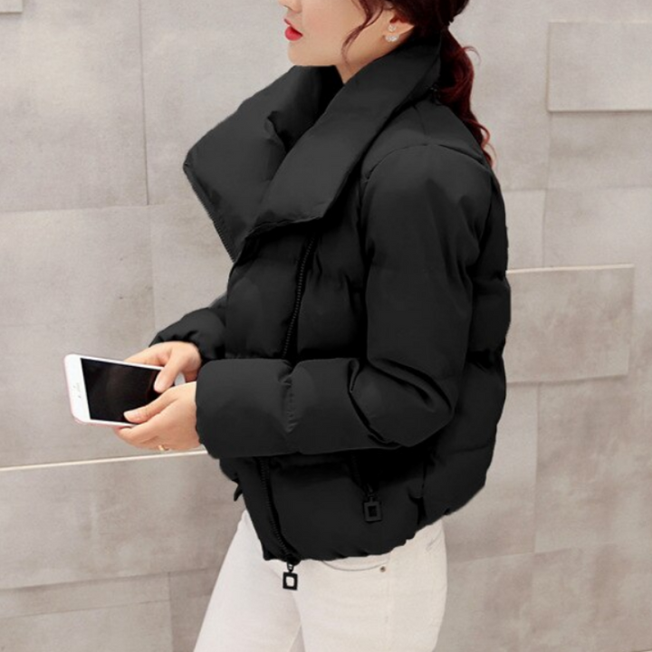 W&W Mode | Damen Winterjacke mit asymmetrischem Kragen