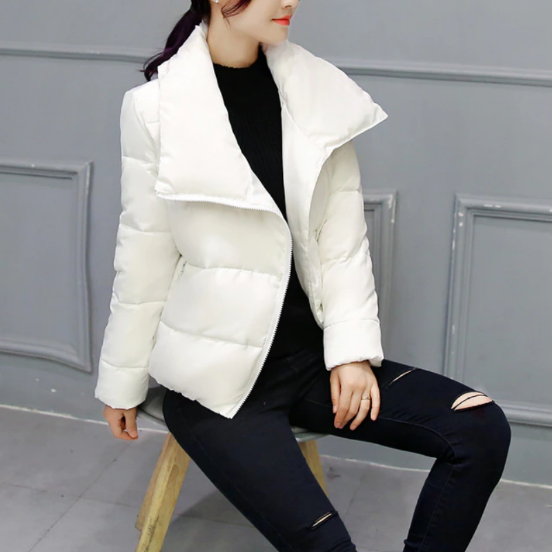 W&W Mode | Damen Winterjacke mit asymmetrischem Kragen