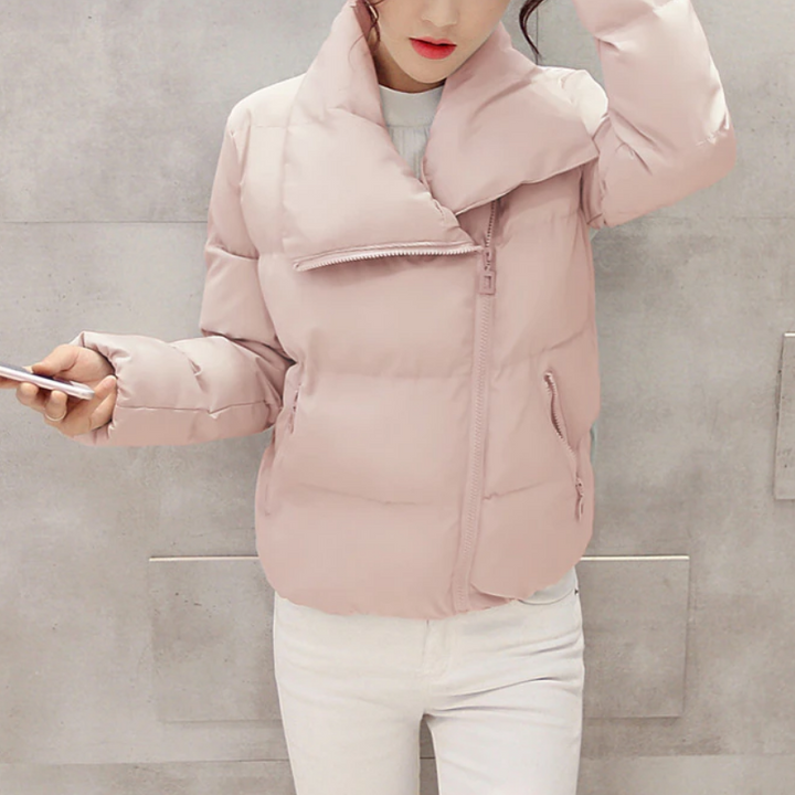 W&W Mode | Damen Winterjacke mit asymmetrischem Kragen