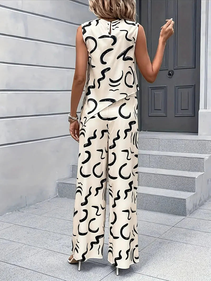 WW | Set Weites Bein Hohe Taille Passendes Set Damenbekleidung