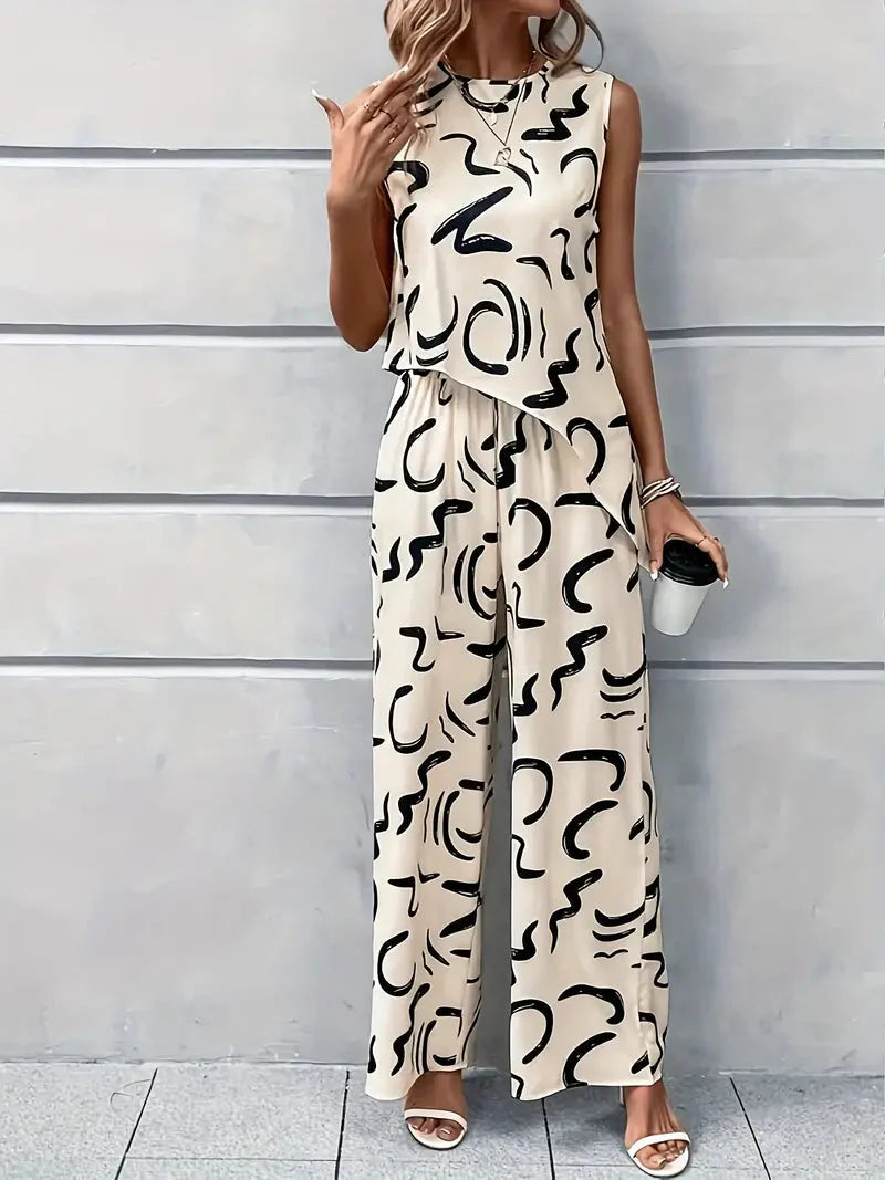 WW | Set Weites Bein Hohe Taille Passendes Set Damenbekleidung