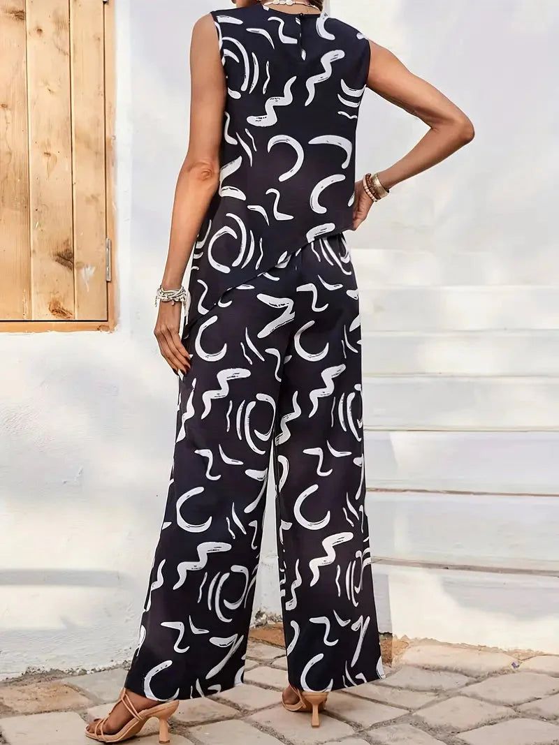 WW | Set Weites Bein Hohe Taille Passendes Set Damenbekleidung