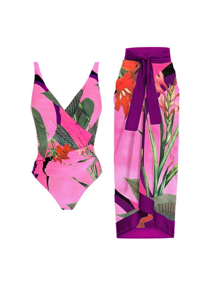 WW | Cover up Set Ein Schulter Cover up Rock Badeanzug Strandmode Für Frauen