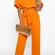 WW | Eleganter Jumpsuit mit weitem Bein und Taillengürtel