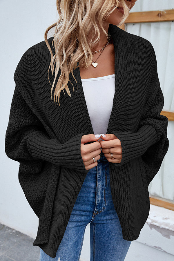 W&W Mode | Eleganter Herbst Strickcardigan mit Dolmanärmeln für Frauen