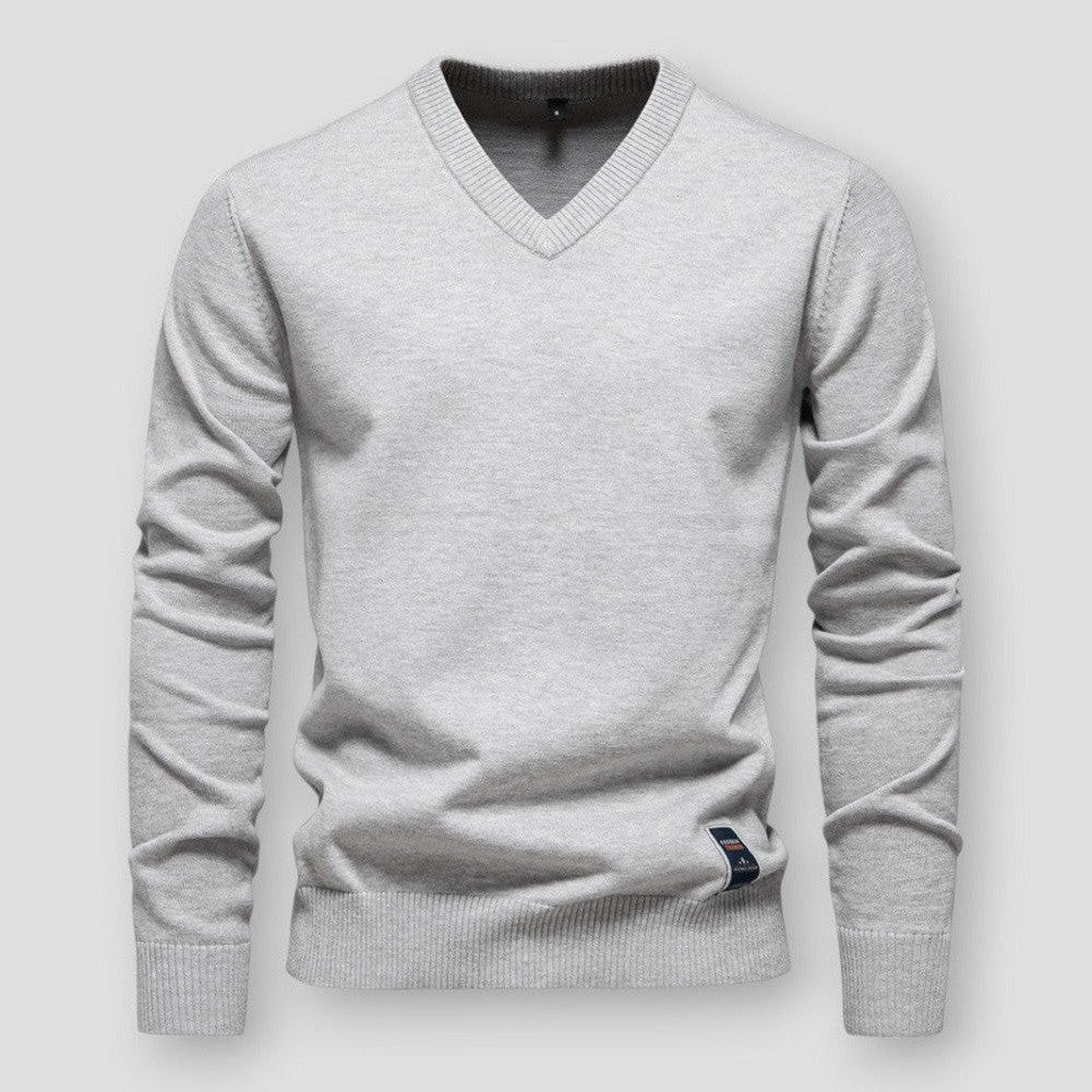W&W Mode | Bequemer Herbstpullover mit V-Ausschnitt für Herren
