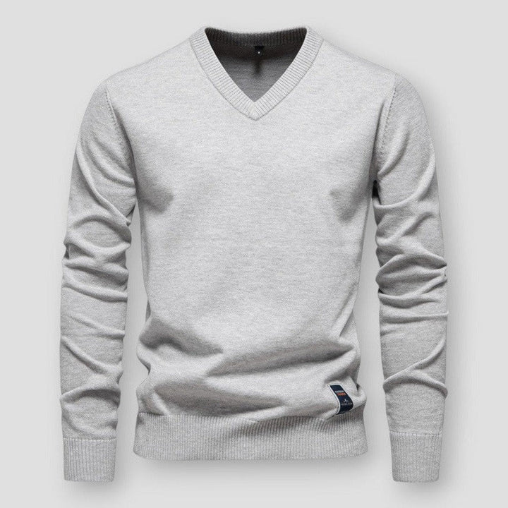 W&W Mode | Bequemer Herbstpullover mit V-Ausschnitt für Herren
