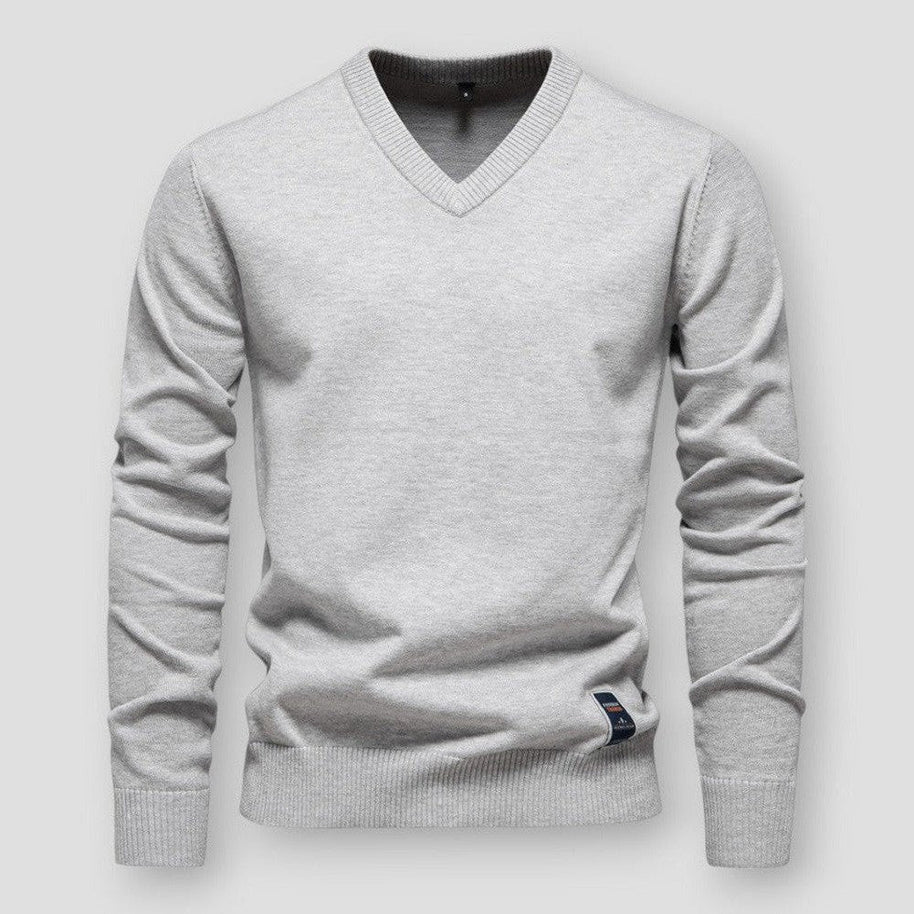 WW | Bequemer Herbstpullover mit V-Ausschnitt für Herren