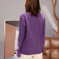 WW |  Wollstrickpullover mit gemütlichen langen Ärmeln Pullover Damen - Perfekt für Freizeitkleidung