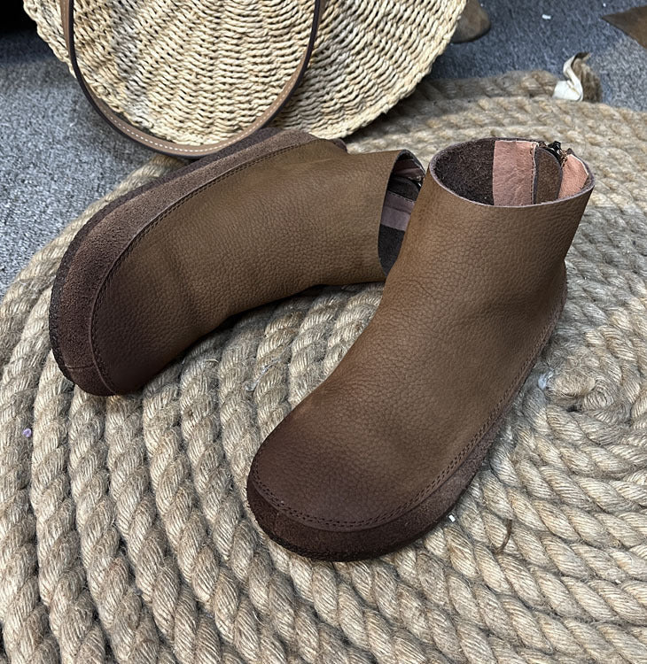 WW | Leder Kurze Stiefel Frauen Schlank Machend