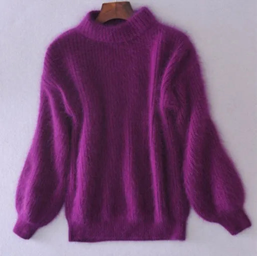 WW | Locker Gestrickter Damenpullover Einfarbige Farben