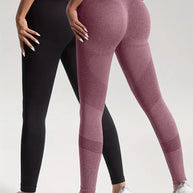 WW | 2 Stk. Sport Leggings für Yoga und Fitness Einfarbige Farbe mit Hohem Stretch.