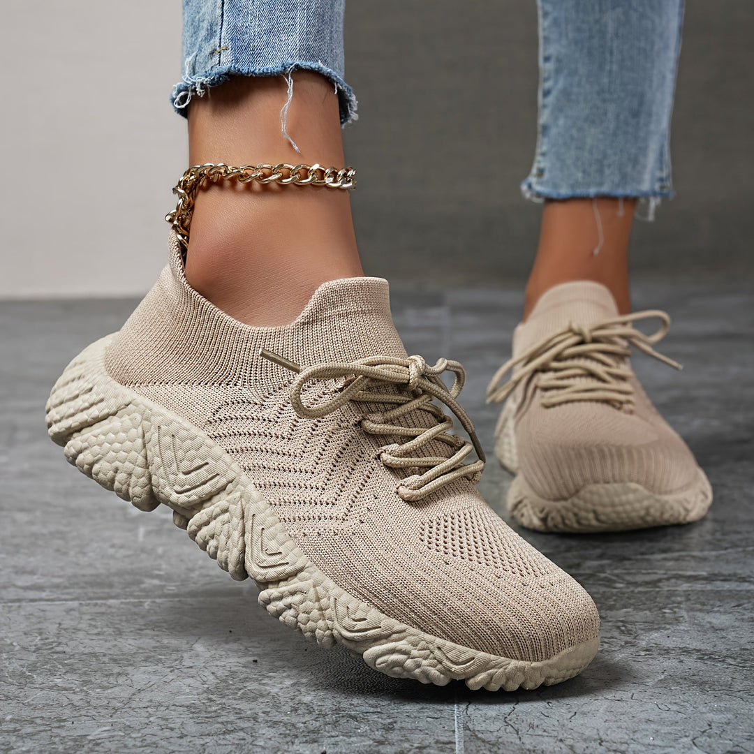 W&W Mode | Atmungsaktive Niedrige Sneaker in Einfarbigem Farbton