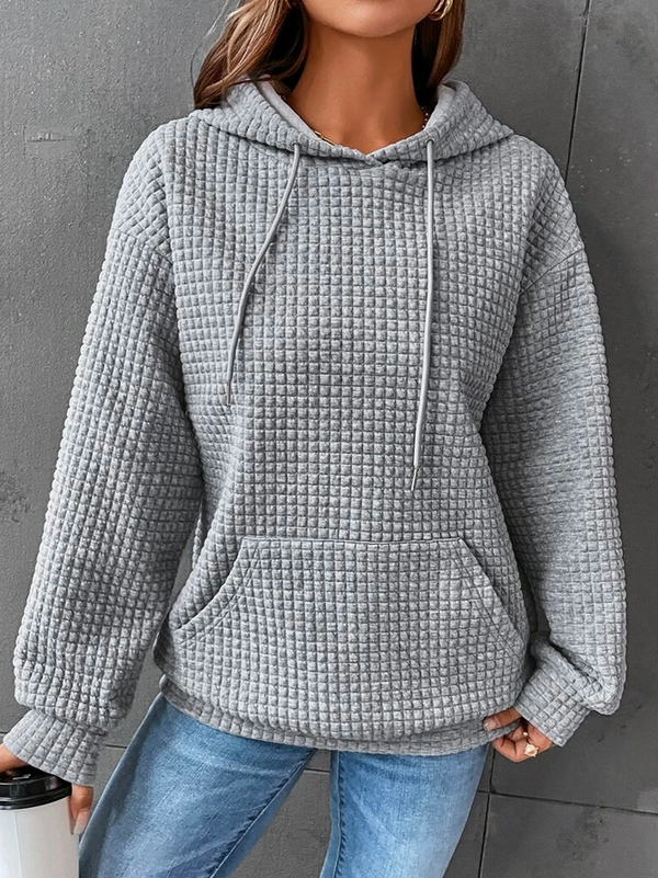 Wolff | Waffelstrick Hoodie Damen - lässiger Oversized Pullover