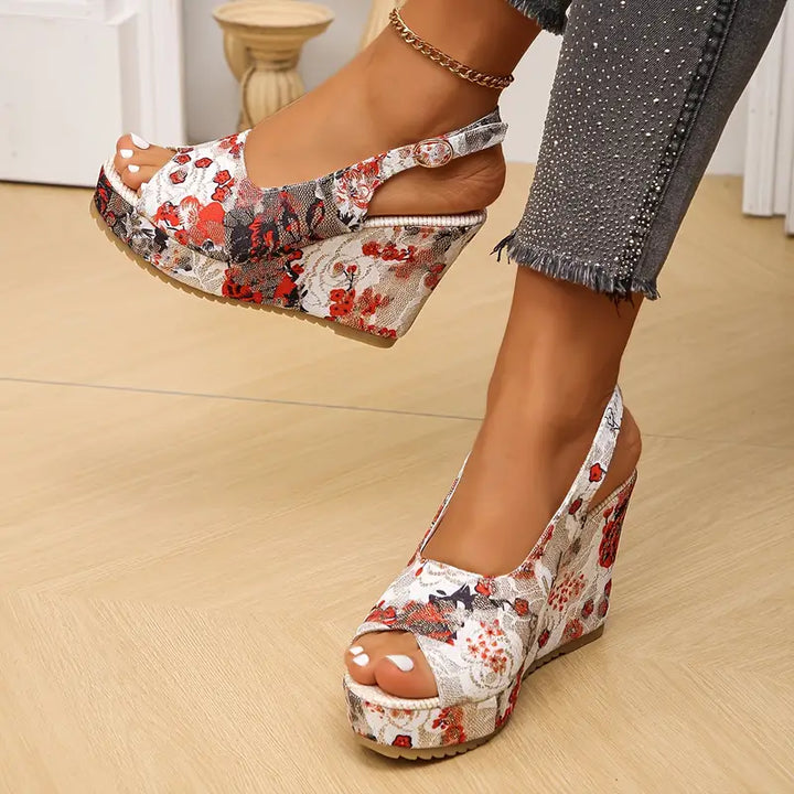 W&W Mode | Vintage Floral Sandalen für Frauen