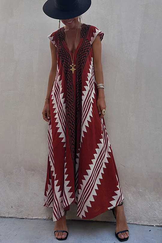 WW | Maxi Strandkleid mit Ethno-Muster
