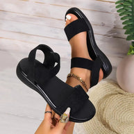 WW | Sommer Leinsandalen mit elastischem Riemen