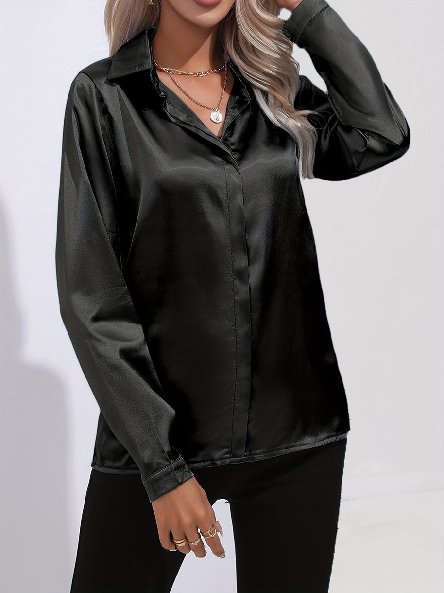 WW | Schicke Herbst Elegante Satin Bluse für Frauen