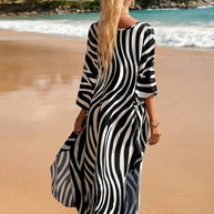 WW | Zebra Streifen Kaftan Kleid