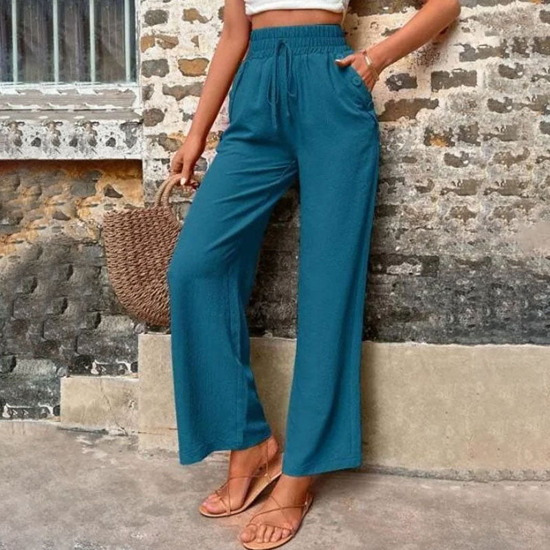 WW | Farbige Luftige Sommerhosen Damen Mit Weitem Bein Für Frauen