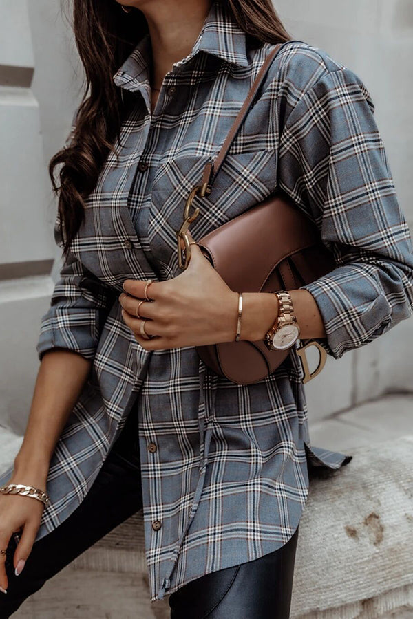 WW | Grab My Hand Karierter Button-Up Gürtel Hemd