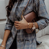WW | Grab My Hand Karierter Button-Up Gürtel Hemd