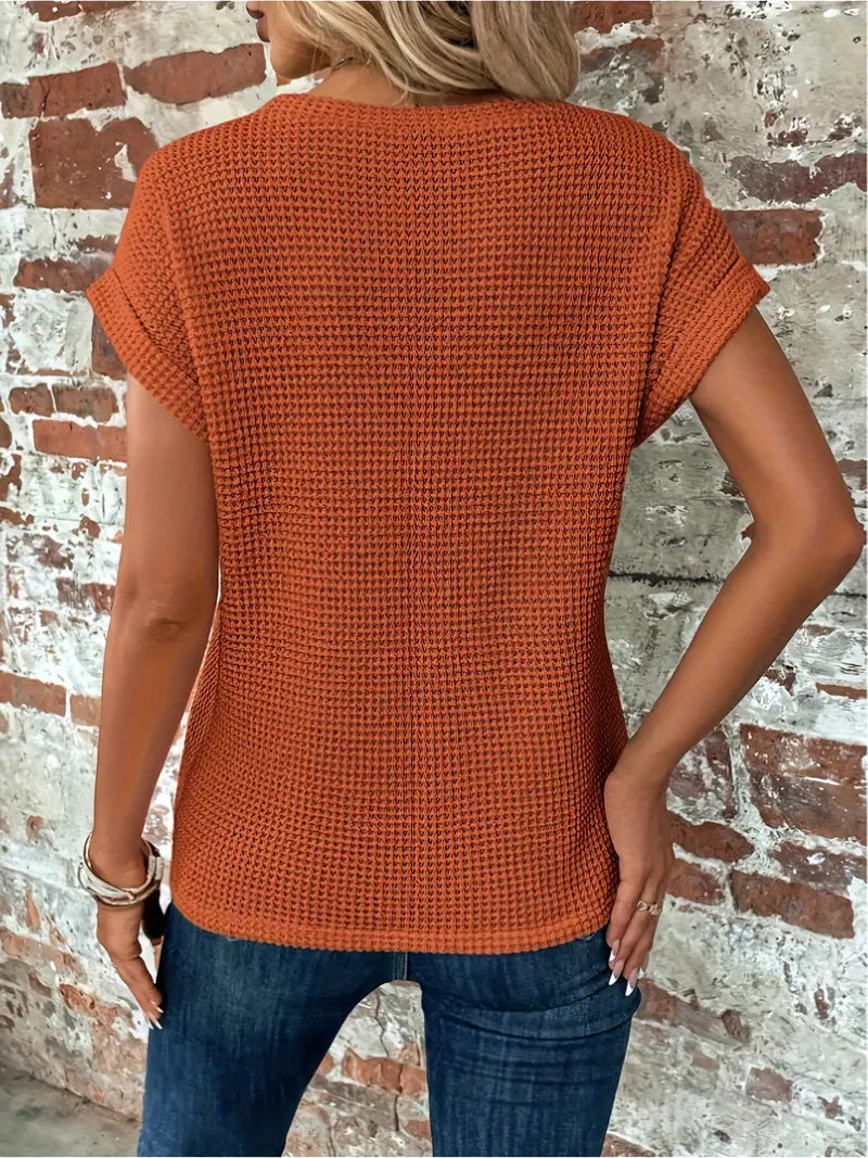 W&W Mode | Geknotet gestrickter Top mit Front für Damen