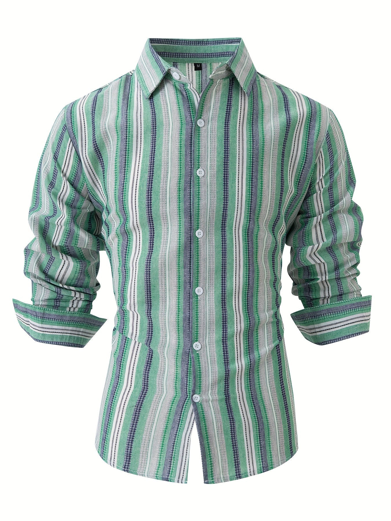 WW | Gestreiftes Baumwoll Leinen Herrenhemd für entspannte Looks