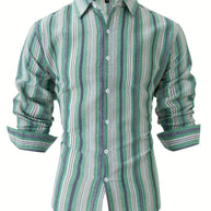 WW | Gestreiftes Baumwoll Leinen Herrenhemd für entspannte Looks