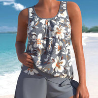 WW | Zweiteiliges Tankini Satz Mit Blumenmuster Für Damen