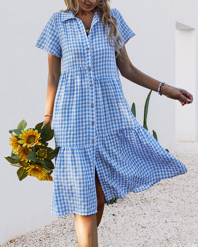 WW | Lässiges kariertes Hemdkleid