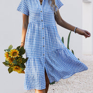 WW | Lässiges kariertes Hemdkleid