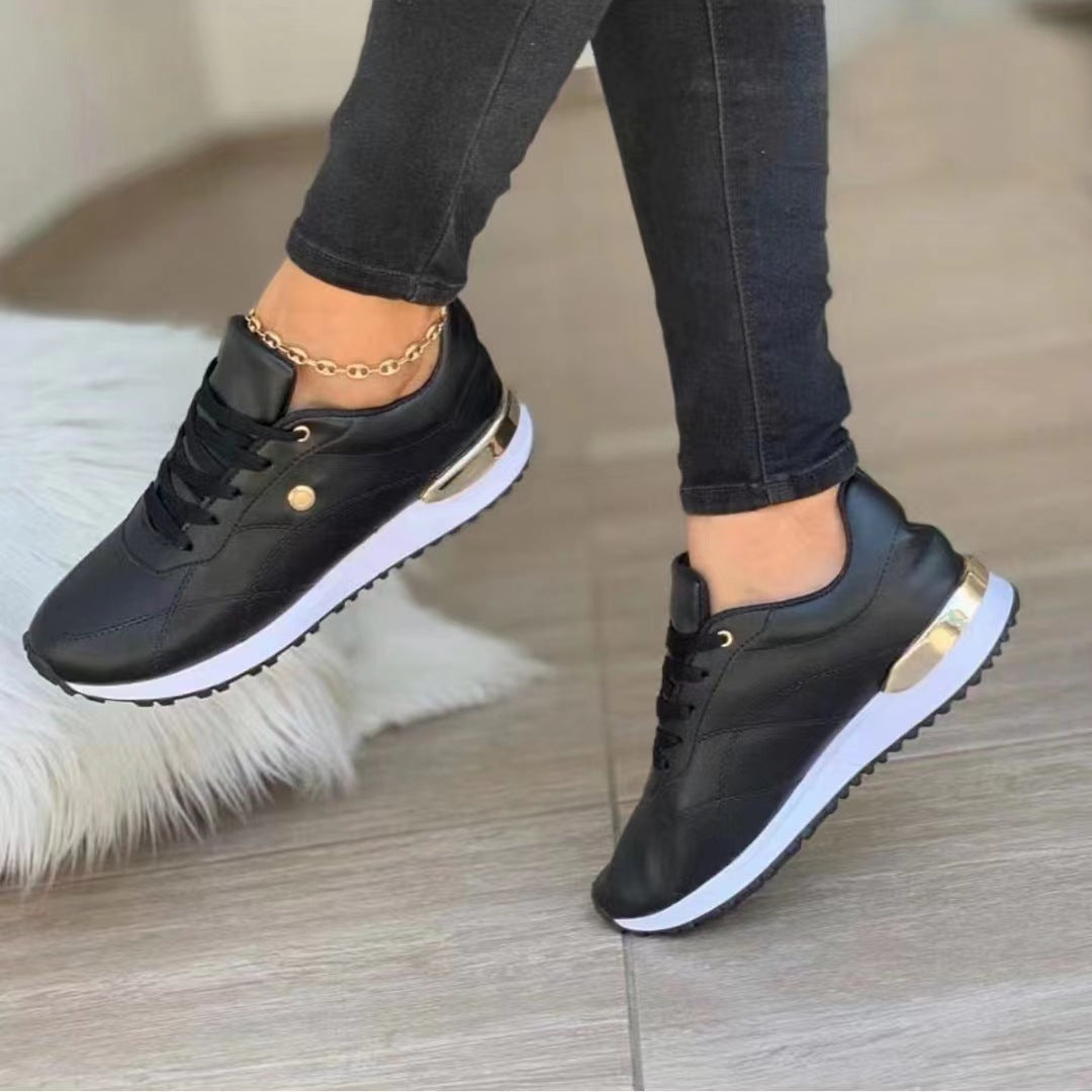 WW | Bequeme Leder Damen Sneakers