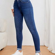 WW | Olivgrüne High Waist Slim Fit Jeans Mit Stretch Denim