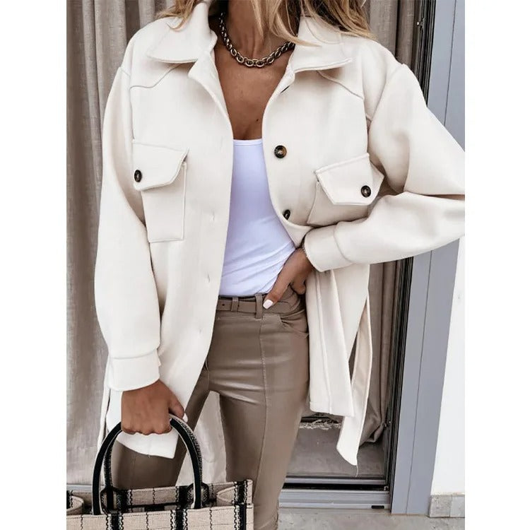 W&W Mode | Sommerjacke Leichtes Woll Langjacke