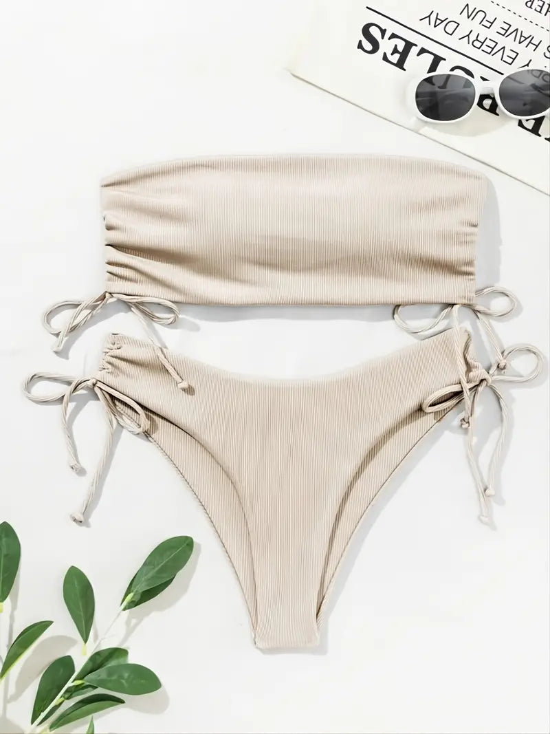 W&W Mode - Beiger Bandeau-Bikini